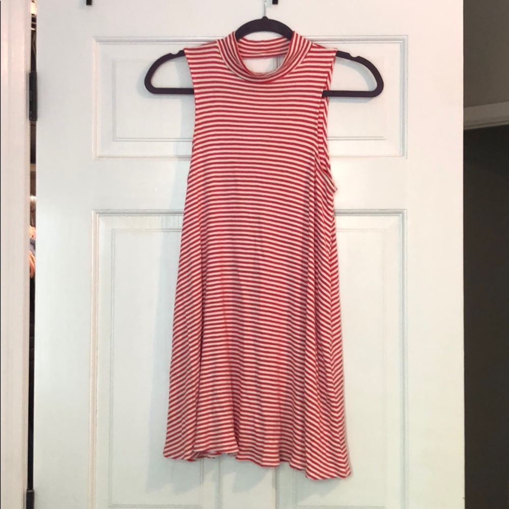 Red and white striped tunic